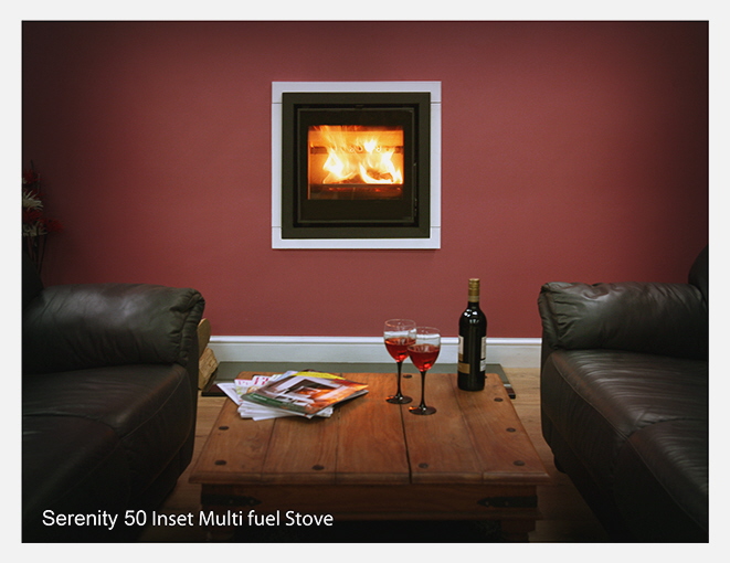 Serenity 50 Inset stove in room set