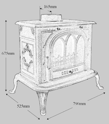 Brackenbury line drawing with dims