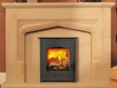Newbourne Convector 60 Inset Stove in Stamford fire surround room set 2