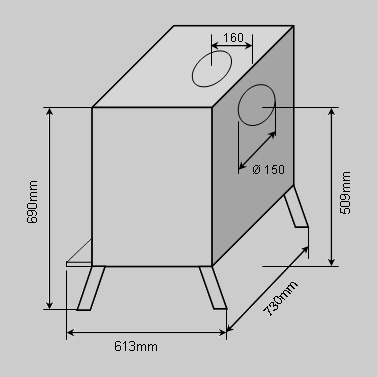 line drawing Bradford Stove