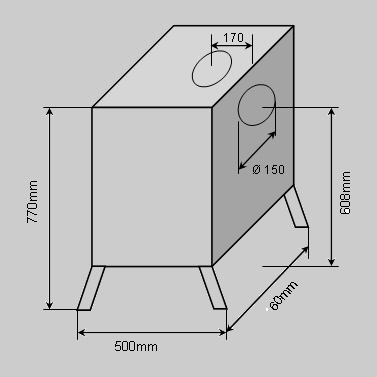 line drawing Mandor Stove